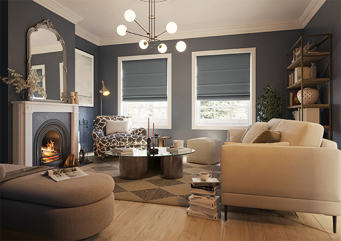 Kyoto Faux Silk, Anthracite - Motorised Roman Blind - Image 6